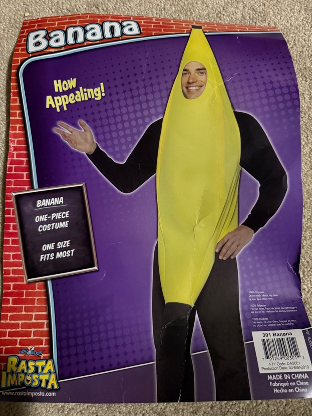 Rasta Imposta Men’s Yellow Banana Costume